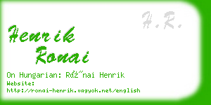 henrik ronai business card